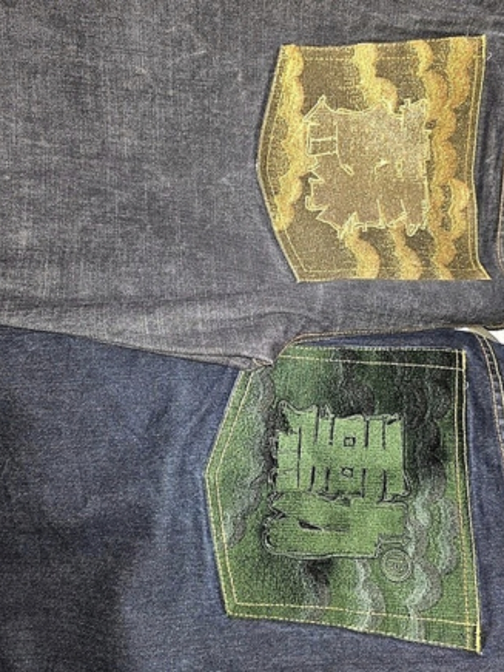 EACH SOLD SEPARATELY! Red Monkey Company RMC Embroidered Selvedge Denim Jeans